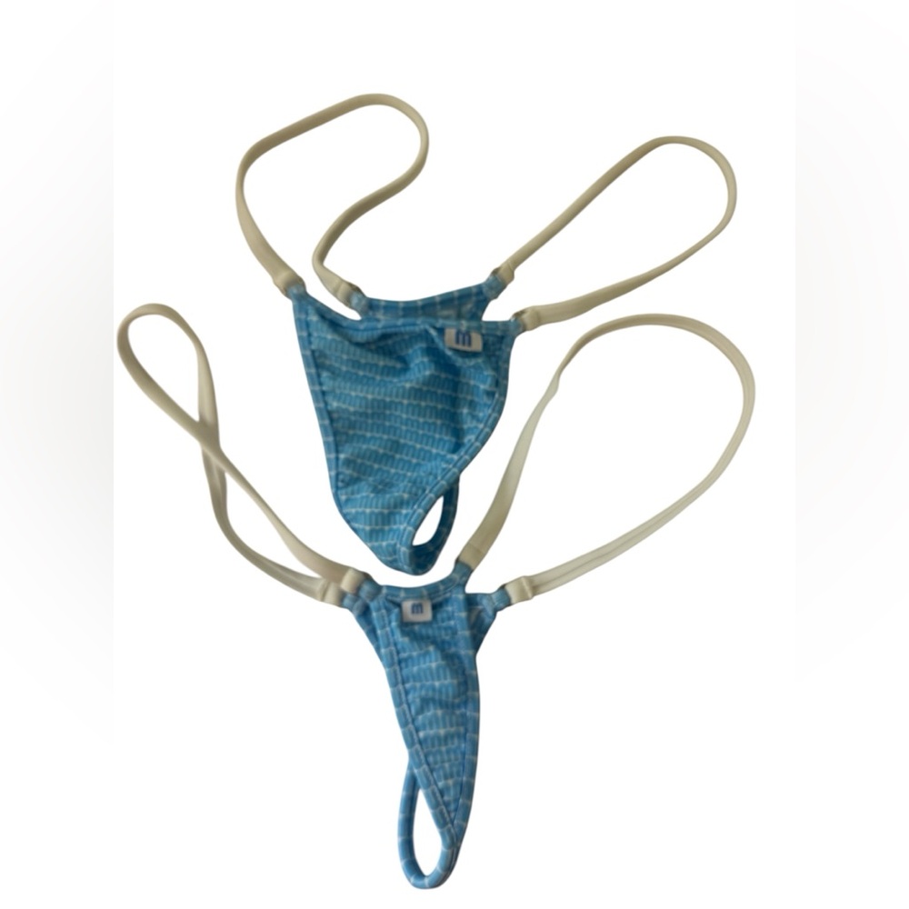 Blue Patterned Bikini Bottom 2 pieces